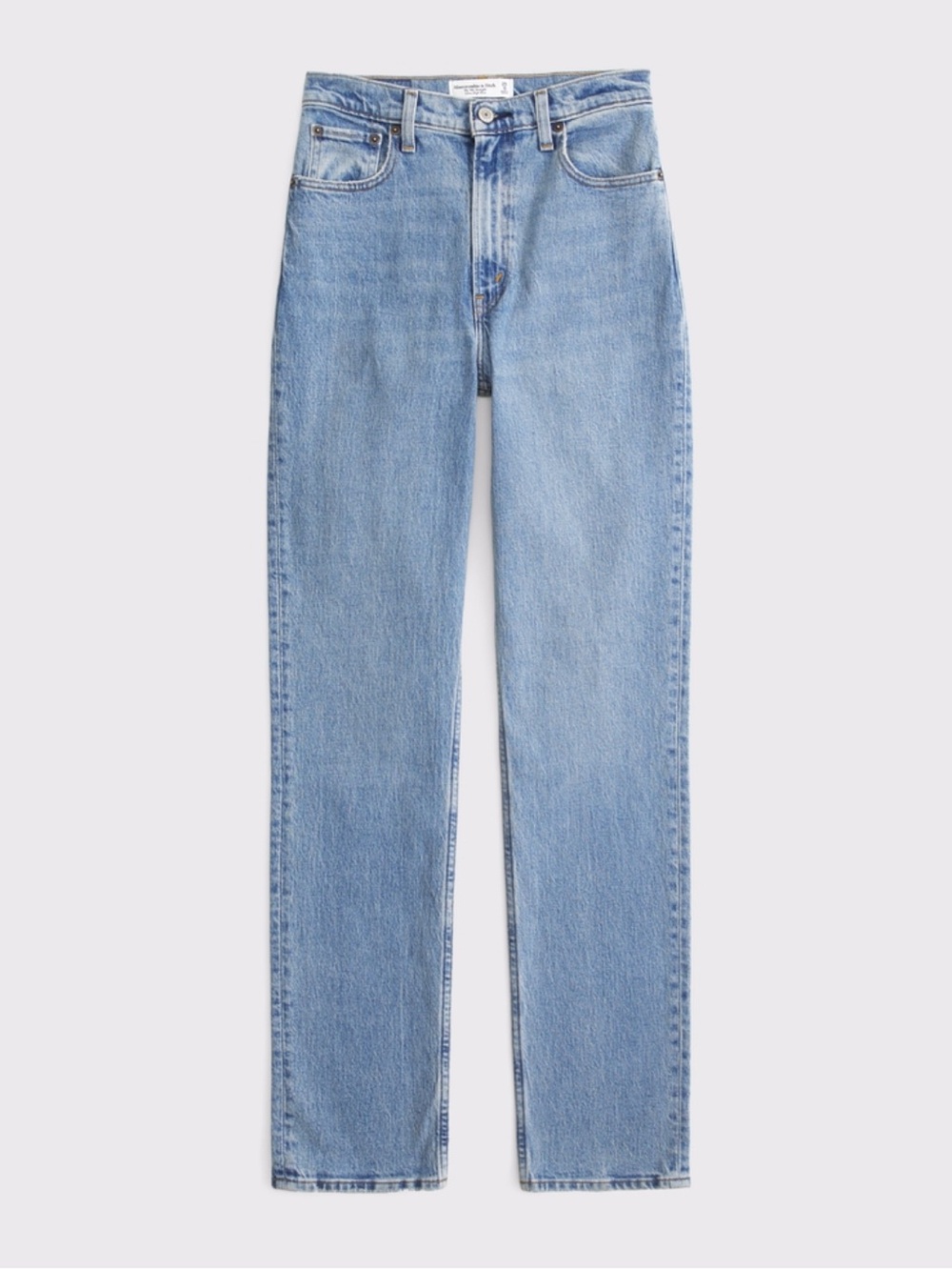 Abercrombie & Fitch Curve Love Light Wash Straight Leg Jeans